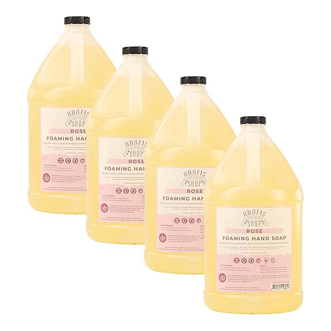 Adams Handmade Soap Liquid Foaming Soap 1 Gal - Rose (Pack of 4) - ModernBath