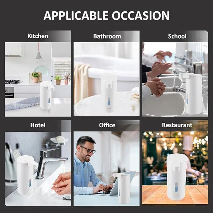 Automatic Soap Dispenser, Automatic Soap Dispenser Touchless, Kitchen & Bathroom, 3 Adjustable Volume for Liquid Soap, Water-Resistant, Hotel, Restaurant and School, Clog-Free, White - ModernBath