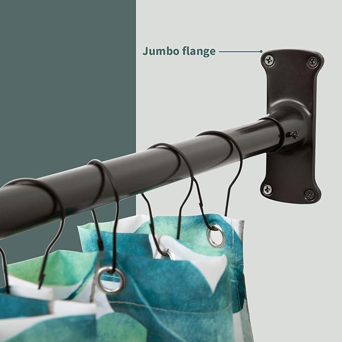 Artiwell L Shaped Shower Curtain Rod, Bathroom Bathtub Corner Adjustable Shower Curtain Rod with Ceiling Support (OIL RUBBED BRONZE) - ModernBath