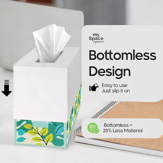 Tissue Box Cover Rectangle - Tissue Box Holder Rectangular - Compatible with Kleenex - Acrylic White Bathroom Accessories Decor - ModernBath