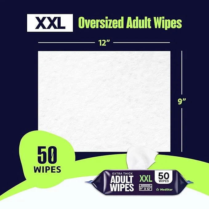 Adult Wipes for Elderly 1 Pack - Hospital Grade Extra Large Extra Thick Disposable Washcloths for Adult No-Rinse Bathing & Shower Alternative - Fragrance-Free XXL - ModernBath