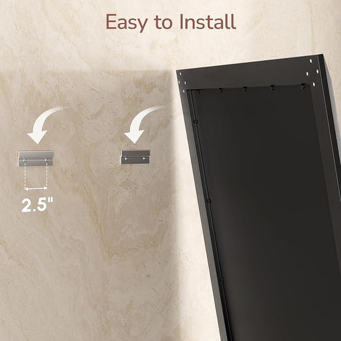 USHOWER Black Wall Mirrors, 30x36 Inch Bathroom Mirrors for Over Sink, Beveled Rectangular Mirror Wall, Brushed Aluminum Framed Mirror Bathroom, Restroom, Anti-Rust, Vanity Mirror Wall Mounted - ModernBath