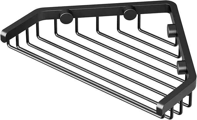 Gatco 1495MX Shower Basket, 7 Inch, Matte Black | Wall Mounted Stainless Steel Shower Caddy Shelf For Bathroom Storage, Organization - ModernBath
