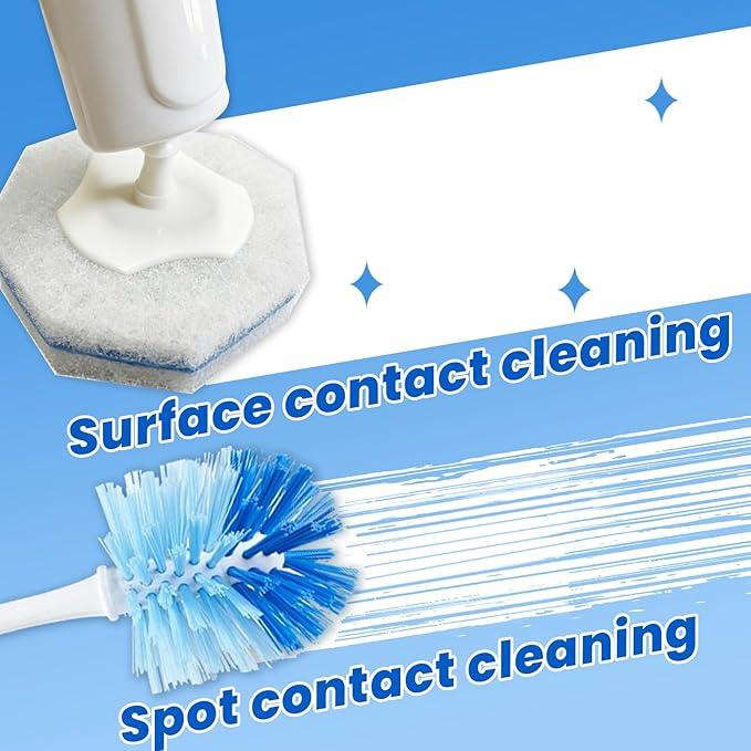 40 Disposable Toilet Brush Refills Srubber Pads, Wall Mounted Toilet Bowl Holder Set Toilet Cleaning System Starter Kit, Scrubbing Toilet Wand Pads - ModernBath