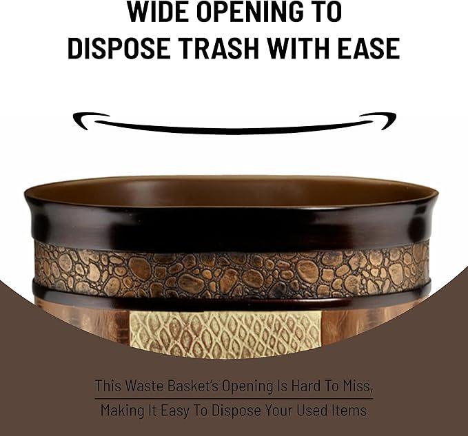 Zahari Home 2pc Zambia Animal Print Bath Accessories Set Waste Basket & Tissue Box Modern Classic Contemporary Decorative Beautiful Designs Bathroom Decor Set for Home Luxury Bath Set - ModernBath