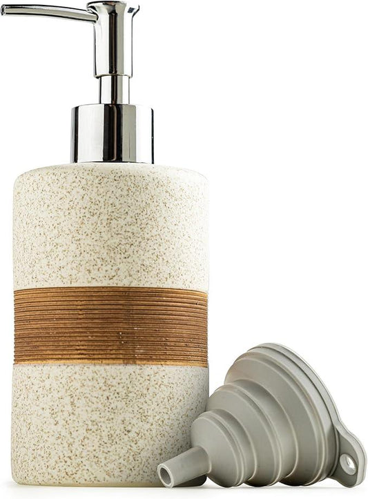 Cormomu Soap Dispenser for Kitchen & Bathroom, Dish Soap, Hand Soap, Shampoo, Conditioner Dispenser Bottle with Stainless Steel Pump, Includes Silicone Funnel, Non-Slip Design, Kitchen Decor, White - ModernBath