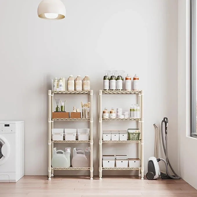 1000 lbs 4-Shelf Standing Storage Shelves Heavy Duty Metal Shelving Unit Adjustable Wire Rack for Office Garage Kitchen, Light Tan 11.8 D x 23.6" W x 47.5" H - ModernBath