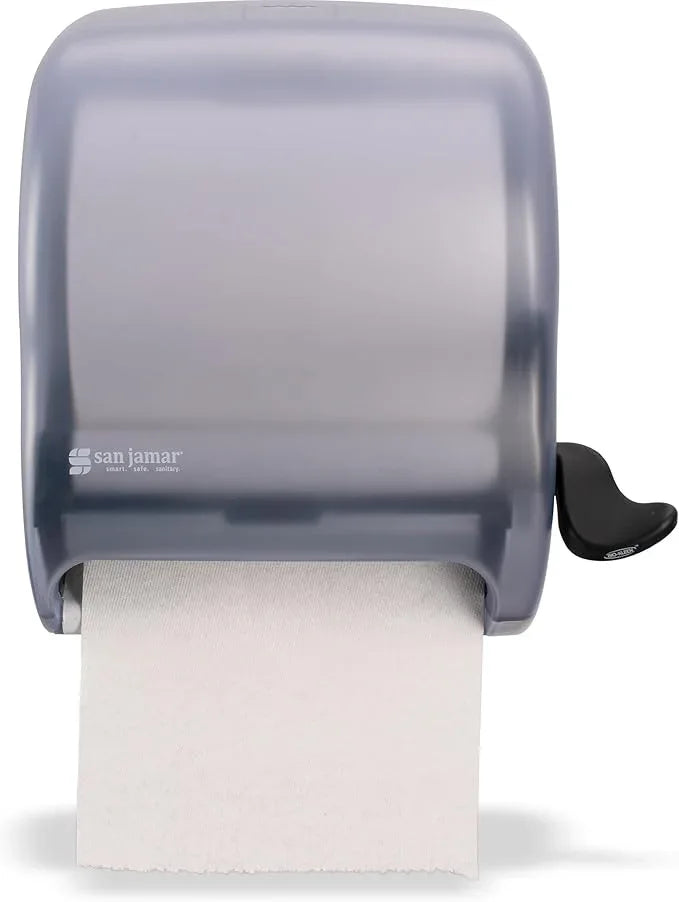 San Jamar Classic Element Paper Towel Dispenser Fits All Core Sizes with Lever for Bathroom, Kitchens, and Restaurants, Plastic, 8.5 x 12.5 x 12.75 Inches, Arctic Blue - ModernBath
