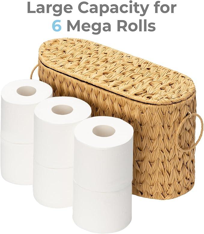 GRANNY SAYS Toilet Paper Storage Basket with Handle, Decorative Toilet Paper Holder, Waterproof Bathroom Organizers and Storage, Wicker Basket for Bathroom Storage - ModernBath