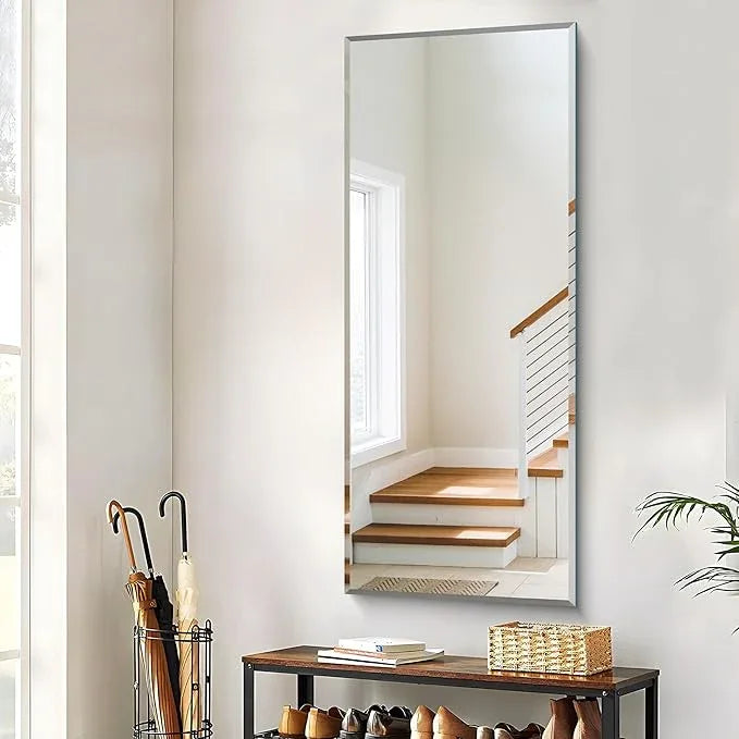 CILIBER Beveled Mirror, 24x60 Large Frameless Beveled Bathroom Mirrors for Wall, Upgraded Shatterproof Rectangle Vanity Mirror with Beveled Edge for Bathroom, Bedroom, Living Room and Entryway - ModernBath