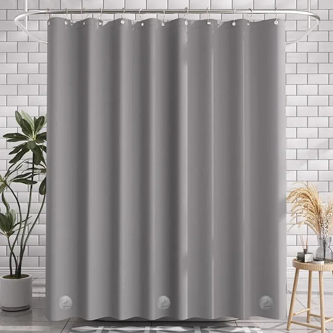 AmazerBath Shower Curtain Liner, 72x78 Grey Shower Curtain Liner, Cute Plastic Shower Curtain Liners, Lightweight Waterproof PEVA Gray Shower Curtains for Bathroom with Magnets and 12 Grommet Holes - ModernBath