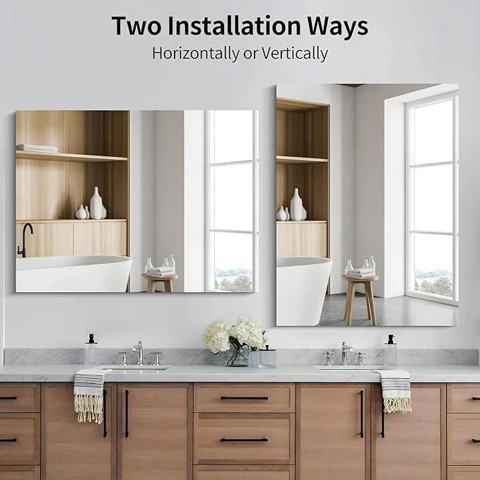 KOCUUY Frameless Mirror, 30"x40" Bathroom Mirror for Over Sink, Unframed Vanity Mirror, Large Rectangle Mirror for Wall, Upgraded Shatterproof, Wall Mirror for Bathroom, Bedroom, Living Room, Entryway - ModernBath