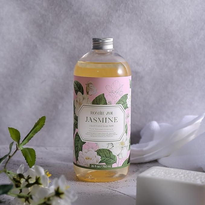 ROMIIE ZOI Liquid Hand Soap Refill, Jasmine, Gentle & Moisturizing Formula, 750 ML/ 26 FLOZ - ModernBath
