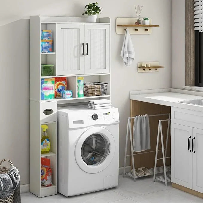 Over The Toilet Storage Cabinet, Farmhouse Storage Cabinet Over Toilet with Barn Door，Home Space-Saving Toilet Rack, for Bathroom, Restroom, Laundry - ModernBath