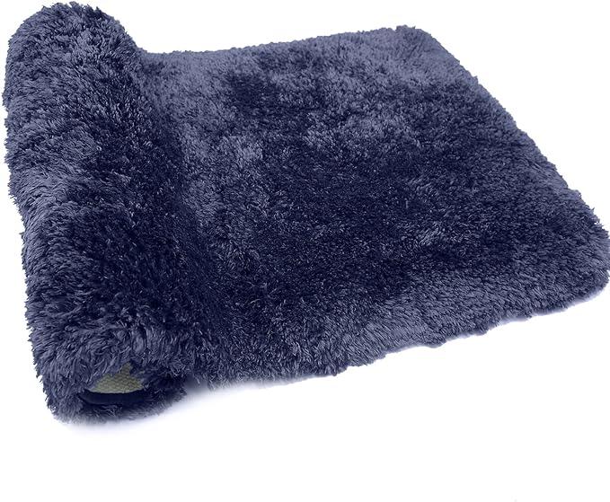 FIFU Bathroom Runner Rug 24" W x 48" L, Bath Mats for Bathroom, Bedroom & Kitchen, Non-Slip Rubber Latex Backing, Comfort & Soft Shower Bathmat & Carpet for Sink, Home & Hallways, Navy Blue - ModernBath