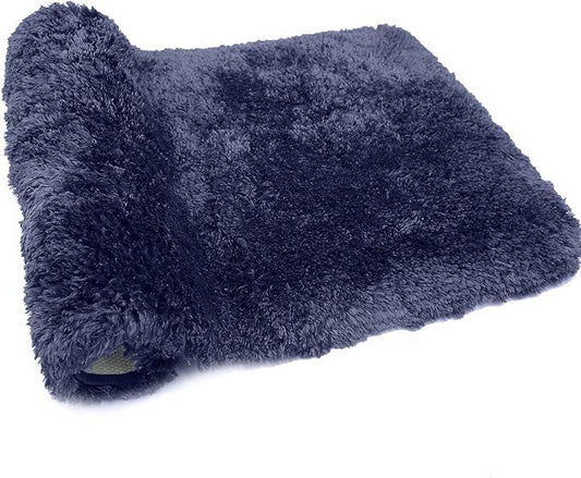 FIFU Bathroom Runner Rug 24" W x 48" L, Bath Mats for Bathroom, Bedroom & Kitchen, Non-Slip Rubber Latex Backing, Comfort & Soft Shower Bathmat & Carpet for Sink, Home & Hallways, Navy Blue - ModernBath