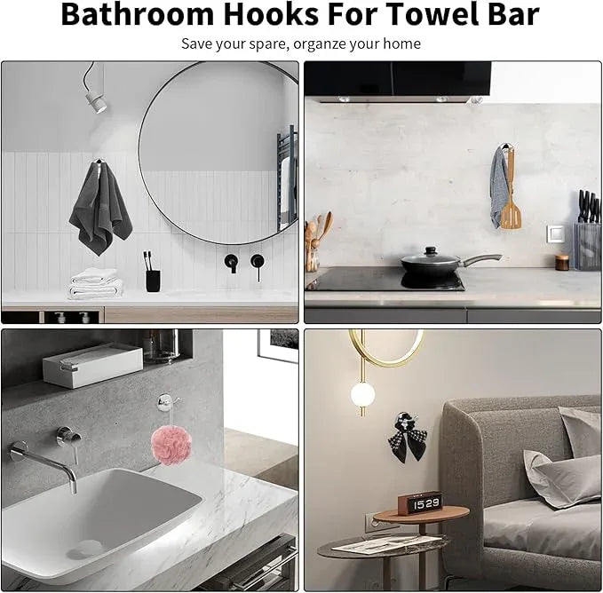 8-Pieces 24" Bathroom Hardware Set, Bathroom Accessory Set, Includes 24" Adjustable Bath Towel Bar, Towel Rings Wall Mounted, Toilet Paper Holder, Robe Towel Hooks (Polished Chrome) - ModernBath