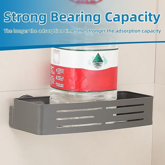 Shower Caddy Suction Cup, Space-Saving Shower Organizer Removable Storage Rack With Large Capacity, No Drilling Suction Shelves for Bathroom Storage & Home Decor(2 Tier Square-Gray) - ModernBath