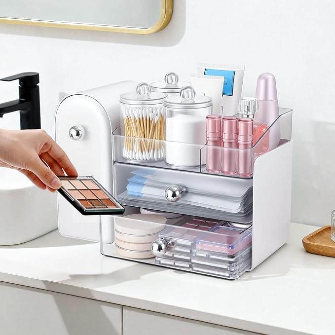 Makeup Organizer,Vanity Organizer with Makeup Brush Holder,Large Skincare Organizers and Bathroom Countertop Organizer,Storage Lipstick,Perfume,Nail Polish,Beauty,Hair Accessories,Gifts for Women - ModernBath