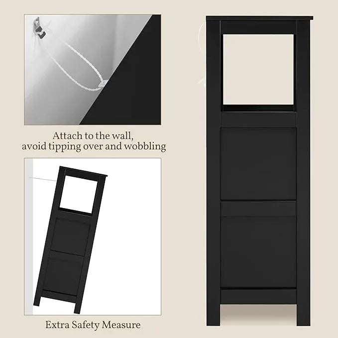 Yaheetech Bathroom Storage Cabinet, Small Floor Cabinet with 2 Removable Drawers, Slim Storage Organizer Rack Stand for Bathroom/Kitchen/Corner/Small Space,Black - ModernBath