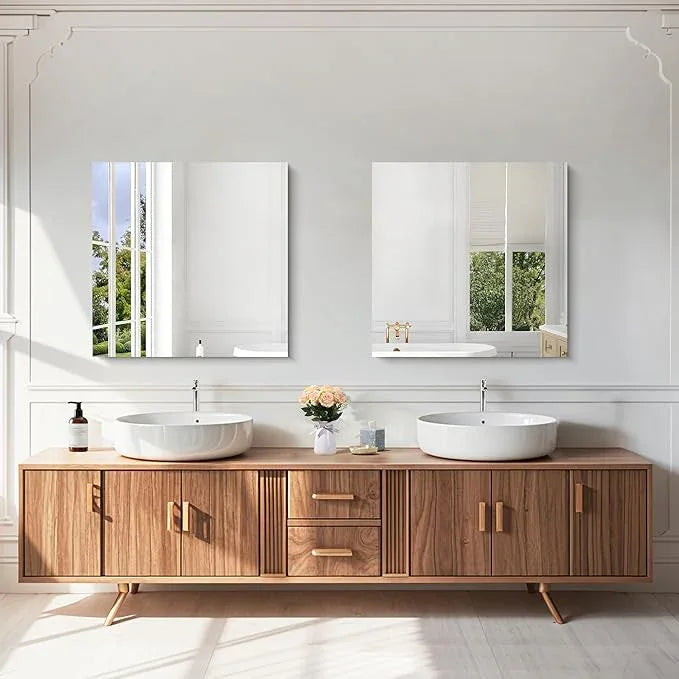 KOCUUY Frameless Mirror, 24"x24" Bathroom Mirror for Over Sink, Upgraded Shatterproof, Large Rectangle Unframed Mirror for Wall, Bathroom, Bedroom, Living Room, Entryway, Hang Horizontal/Vertical - ModernBath