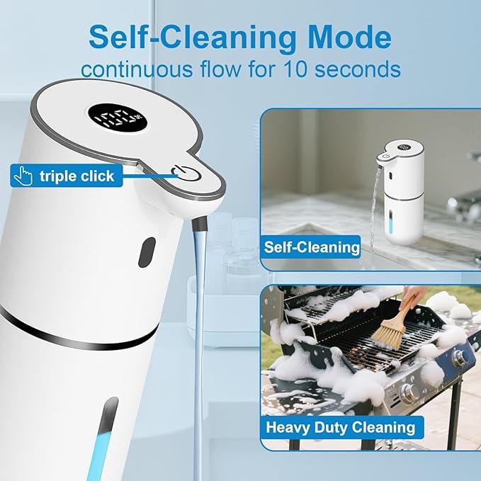 OHIFAST Automatic Liquid Soap Dispenser Touchless, USB Rechargeable Smart Hand Soap Dispenser, 6-Level Adjustable, 12.8oz/380mL Wall Mounted for Bathroom Kitchen Dish Soap-White - ModernBath