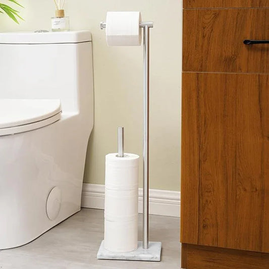KES Toilet Paper Holder Stand 29.5 Inches, Free Standing Toilet Paper Storage with Marble Base Toilet Roll Holder for Bathroom, SUS304 Stainless Steel Brushed Finish, BPH288-2 - ModernBath