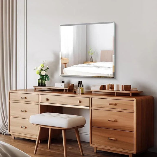 CILIBER Beveled Mirror, 24x24 inch Square Bathroom Mirrors for Wall, Upgraded Shatterproof Frameless Vanity Mirror Over Sink with Beveled Edge for Bathroom,Bedroom,Living Room and Entryway - ModernBath