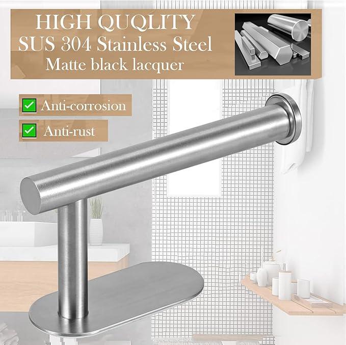 Toilet Paper Holder - Self Adhesive Toilet Paper Holder Wall Mount for Bathroom, SUS 304 Stainless Steel Command Strip Toilet Paper Roll Holder Stick On, No Drilling - Brushed Nickel（2 Pcs） - ModernBath