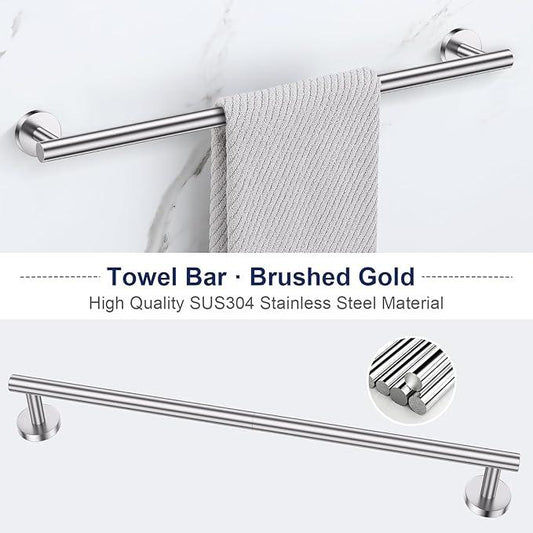 Lairuier 5 Pieces Brushed Nickel Bathroom Accessories Set, 23.6 Inch Bath Towel Bar Set, SUS304 Stainless Steel Bathroom Hardware Set Round Toilet Paper Holder Set Wall Mounted - ModernBath
