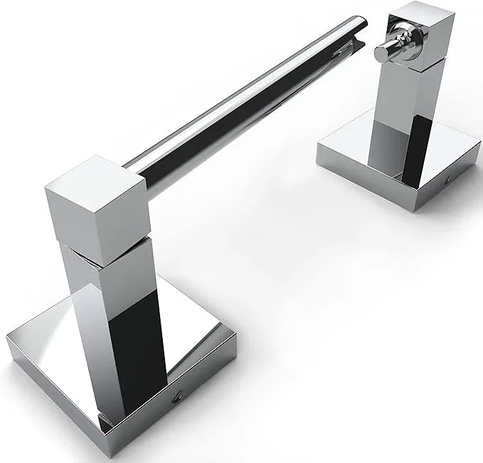 Ruacq Toilet Paper Holder Chrome Double Post Pivoting Square Tissue Holders Roll Holder Hangers Toilet Paper Stand Stainless Steel and Zinc Alloy Modern Wall Mounted - ModernBath
