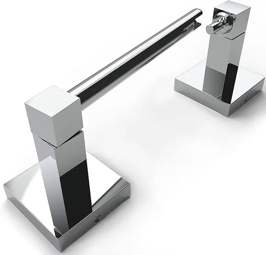 Ruacq Toilet Paper Holder Chrome Double Post Pivoting Square Tissue Holders Roll Holder Hangers Toilet Paper Stand Stainless Steel and Zinc Alloy Modern Wall Mounted - ModernBath