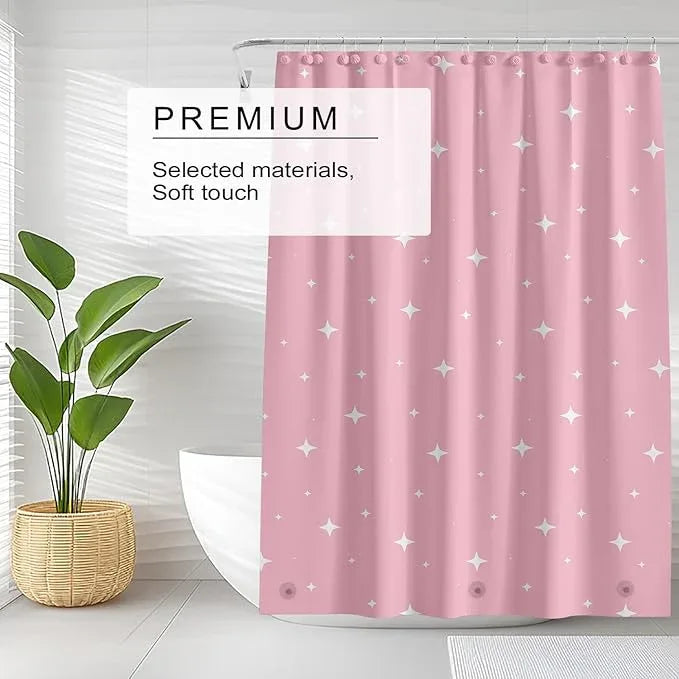 TIKABC Shower Curtain Liner, 4G PEVA Shower Liner, Plastic Waterproof Shower Curtains, with Grommet Holes and 3 Magnetic Weights(Dream Pink) - ModernBath