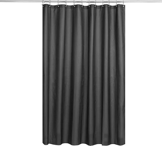 N&Y HOME Fabric Shower Curtain or Liner with Magnets Dark Charcoal Grey - Hotel Quality, Machine Washable, Water Repellent - Graphite Gray, 72x72 - ModernBath