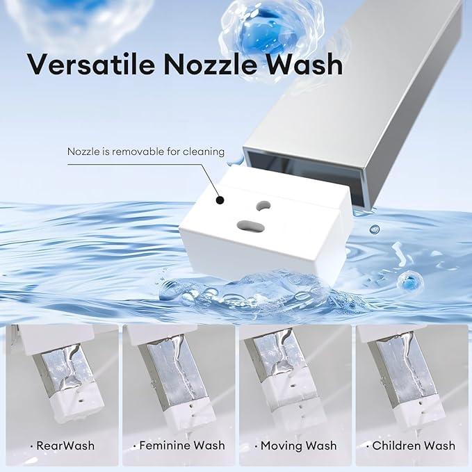 Rivix Ceramic Smart Toilet with Bidet Built In, Bidet Toilet ADA Comfort Height Elongated One-Piece Toilet,Toilet With Bidet 3 Multi-Functional Cleaning Modes Night Light Heated Seat S20 - ModernBath