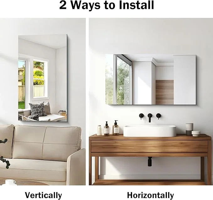 CILIBER Frameless Mirror, 20x36 Inch Bathroom Mirrors for Wall, Rectangle Bathroom Vanity Mirrors with Polished Edge, Hangs Horizontally or Vertically for Bathroom, Bedroom and Living Room - ModernBath