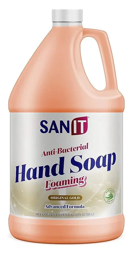 Sanit Antibacterial Foaming Hand Soap Refill - Advanced Formula with Aloe Vera and Moisturizers - All-Natural Moisturizing Hand Wash - Made in USA, Original Gold, 1 Gallon - ModernBath