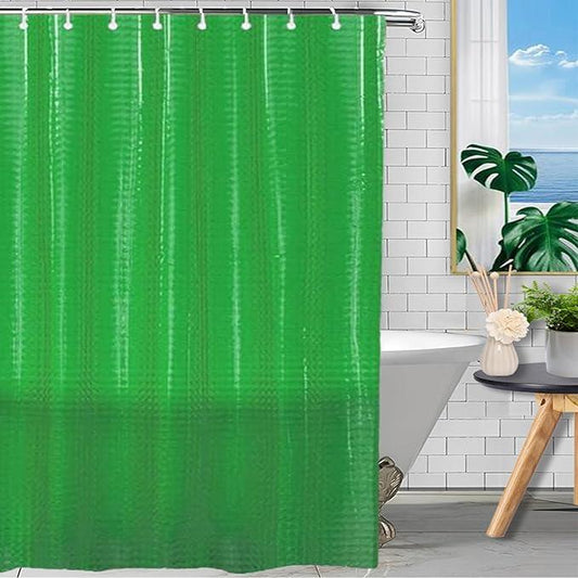 EVA Shower Curtain Liner Green 3D Water Cube Clear for Bathroom With 12 Rust Proof Metal Grommets, Clear EVA Liner for Girly Bathroom Stall 60x71 Inches - ModernBath