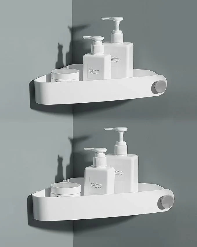 Sotfamily Shower Caddy Corner, 2 Pack Adhesive Corner Shower Shelves for Bathroom Organizers and Storage, Rust Free Plastic Rack for Bathroom Accessories & Decor, White - ModernBath