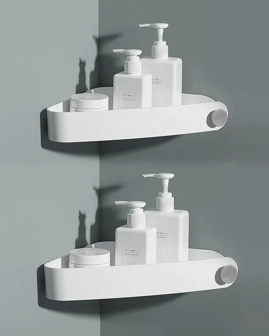 Sotfamily Shower Caddy Corner, 2 Pack Adhesive Corner Shower Shelves for Bathroom Organizers and Storage, Rust Free Plastic Rack for Bathroom Accessories & Decor, White - ModernBath