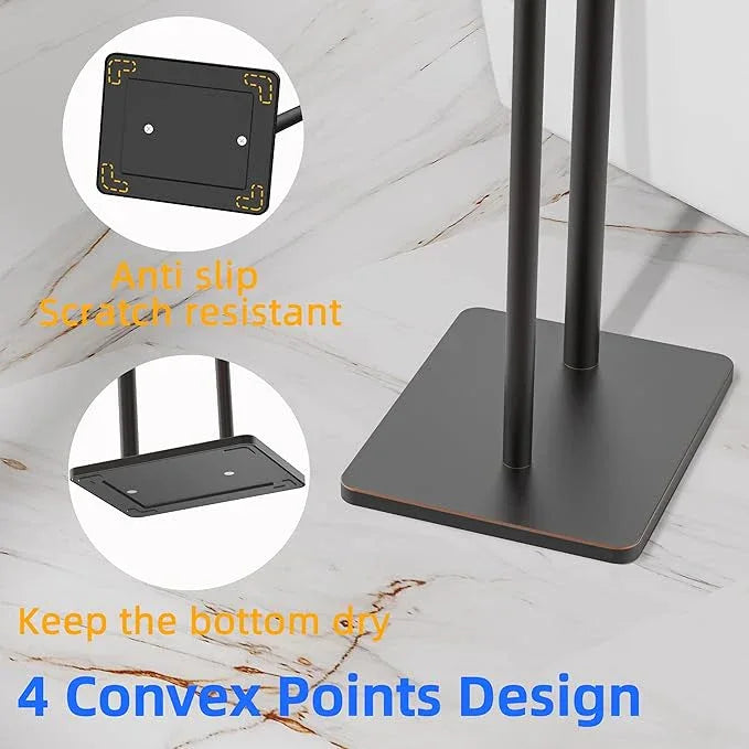 RUACQ Toilet Paper Holder Stand, Bathroom Toilet Paper roll Holder Free Standing with Storage for 4 Rolls, Post Pivoting Design, Stable Weighted Base, SUS304 Stainless Steel (Oil Rubbed Bronze) - ModernBath