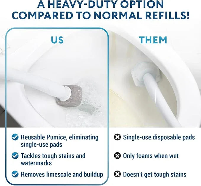 Impresa 6-Pack Pumice Stone Toilet Bowl Cleaner Refill Heads - Compatible with Clorox Toilet Wand Refills - Reusable Natural Stone Scrub Heads for Tough Stains - ModernBath
