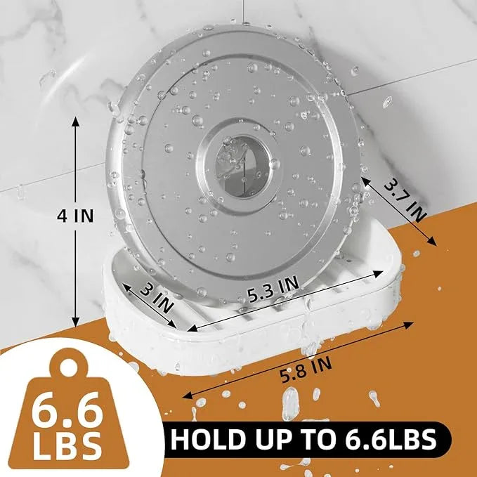 LEVERLOC Soap Dish Holder for Shower Suction Cup Wall Mounted Self Draining NO-Drilling Removable Bar Soap Sponge Holder for Bathroom Bathtub Kitchen Sink Waterproof Strong Vacuum Suction Adhesion - ModernBath