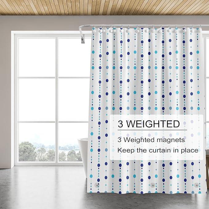 TIKABC Shower Curtain Liner, 4G PEVA Shower Liner, Plastic Waterproof Shower Curtains, 72x72 inch with Grommet Holes 3 Magnetic Weights - ModernBath