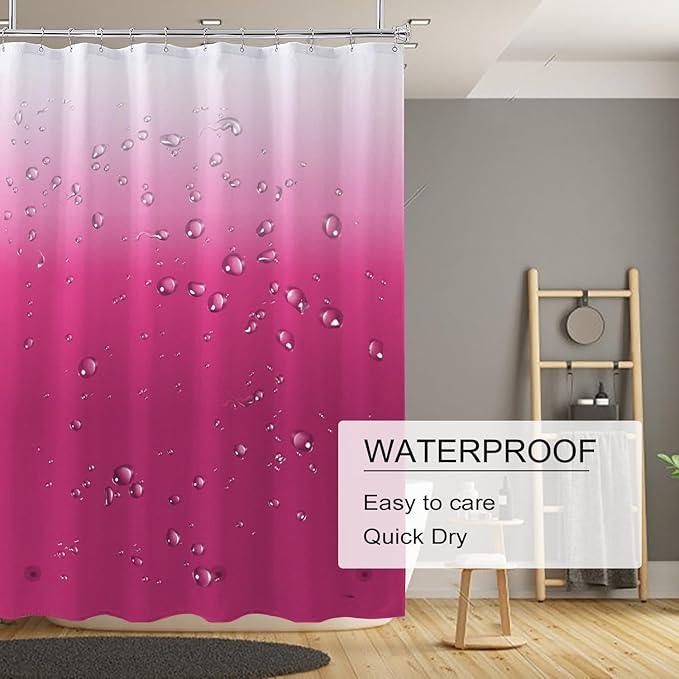 TIKABC Shower Curtain Liner, 4G PEVA Shower Liner, Plastic Waterproof Shower Curtains, with Grommet Holes and 3 Magnetic Weights(Gradient Red) - ModernBath