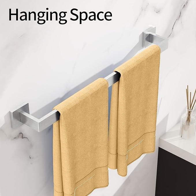 Bathroom Towel Bar, 24 Inch Towel Racks for Bathroom Wall Mounted, Stainless Steel Towel Rail Hanger for Wall, Nickel Towel Holder for Wall, Kitchen(2 Pack) - ModernBath