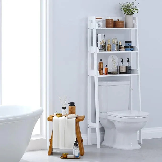 UTEX Over The Toilet Storage Shelf, 3-Tier Over Toilet Bathroom Organizer, Above Toilet Shelves Rack (White) - ModernBath