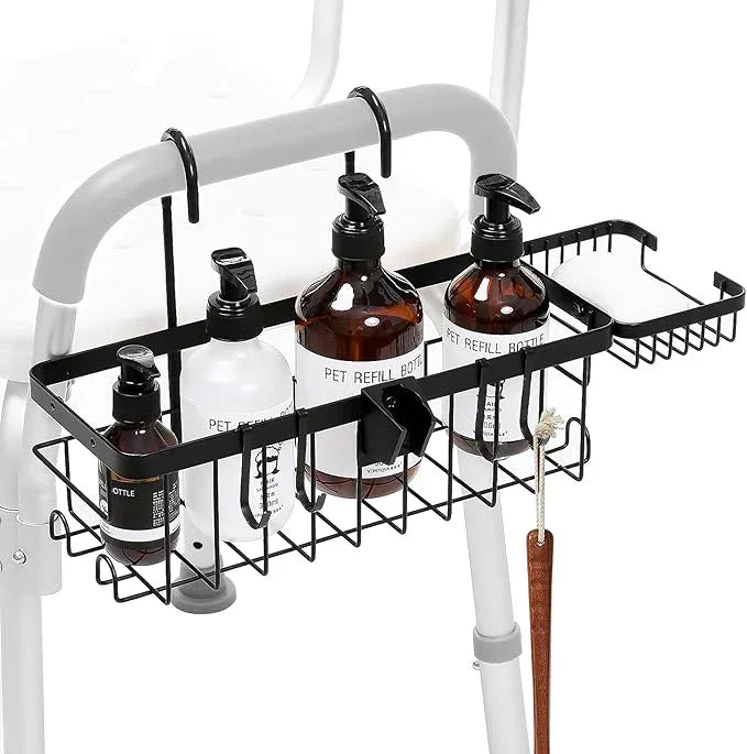 TYYIHUA Hanging Shower Caddy for Shower Chair with Hooks, Soap Tray and Shower Rack, Bathroom Showers Organizer Basket for Elderly, Pregnant, Patient, Handicap Accessories for Daily Living - ModernBath