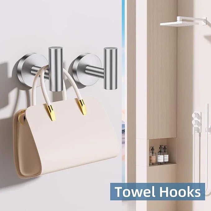 Brushed Nickel Towel Bar Bathroom Hardware Accessories Set, 10 Pieces Upgraded Toilet Paper Holder 23.6 Inch Towel Rack for Bathroom Wall Mounted Stainless Steel Bathroom Set - ModernBath