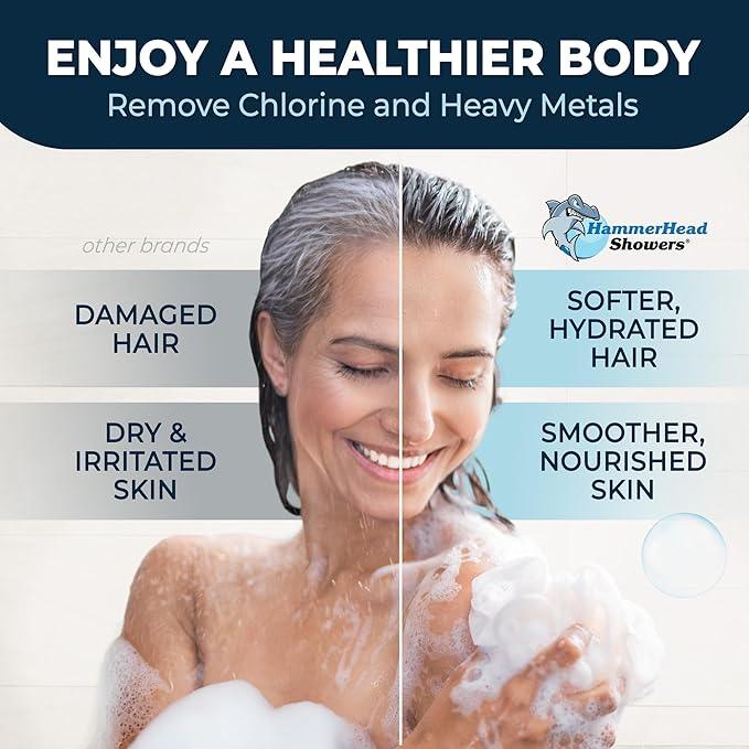 HammerHead Showers® Solid Metal Shower Head Filter – KDF 55 Shower Filter, High Pressure Universal Shower Filters to Remove Toxic Chemicals – Removes Chlorine and Heavy Metals – Chrome - ModernBath